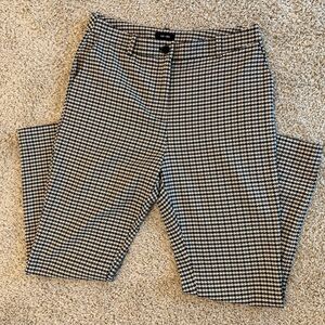 Stylish Black, Brown and White Houndstooth Women's Trousers